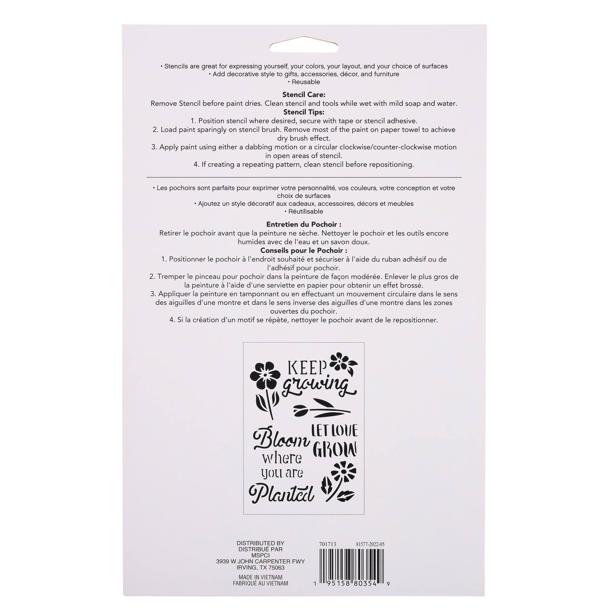 Floral Sentiments Stencils by Craft Smart®, 7" x 10"